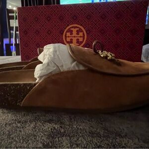 Tory Burch Brown Suede Loafers